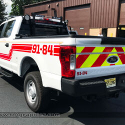 Custom Fire dept graphics 3M reflective vinyl lettering in Morris County, Kenvil NJ