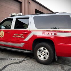 NJ Truck Lettering, UA graphics, UA wraps, Vinyl lettering, 3m reflective graphics, Emergency vehicle graphics, Fire Dept lettering, morris county nj, kenvil nj