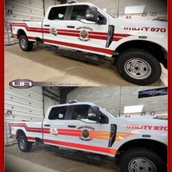 NJ Truck Lettering, UA graphics, UA wraps, Vinyl lettering, 3m reflective graphics, Emergency vehicle graphics, Fire Dept lettering, morris county nj, kenvil nj