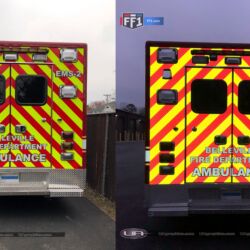 Reflective vinyl graphics, EMS Chevron, fire dept graphics, emergency vehicle graphics, morris county nj, kenvil new jersey, 3M graphics