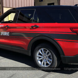 Vinyl lettering, gold graphics, Emergency vehicle graphics, Fire Dept lettering, morris county nj, kenvil nj