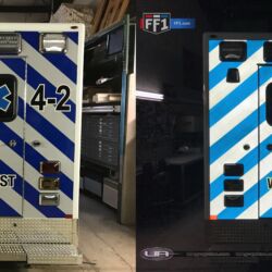 Reflective vinyl graphics, EMS Chevron, fire dept graphics, emergency vehicle graphics, morris county nj, kenvil new jersey