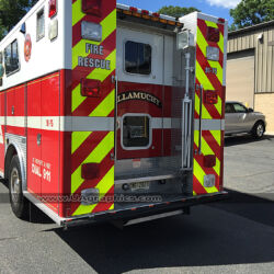 reflective chvron stripes fire truck graphics kenvil morris county nj emergency vehicle lettering