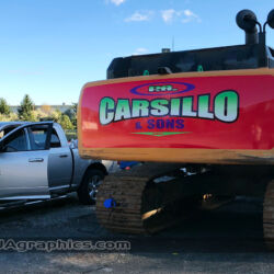 vinyl lettering, excavator graphics, vinyl wrap, north jersey, morris county nj, kenvil nj